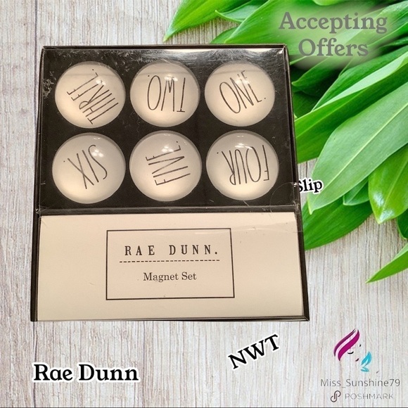 Rae Dunn NWT - 12 cabochon 1-5/8” dia MAGNETS note hold display 1-6 list art - Picture 2 of 4